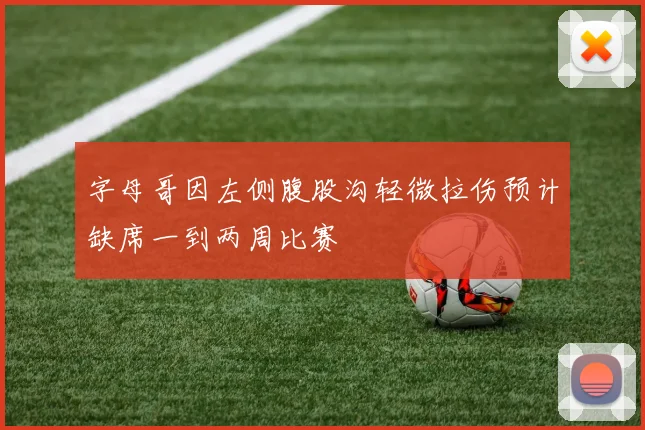 字母哥因左侧腹股沟轻微拉伤预计缺席一到两周比赛